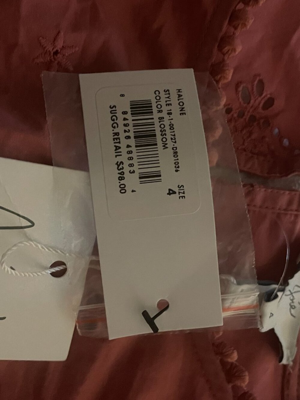 NWT $398 Joie Halone Eyelet Hi-Low Midi Dress Coral Pink Brunch Romantic Sz 4 - Picture 10 of 10